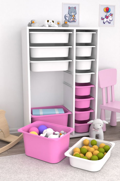 Hanah Home Armario Multiusos Blanco y Rosa Hanah Home Armario Multiusos Blanco y Rosa